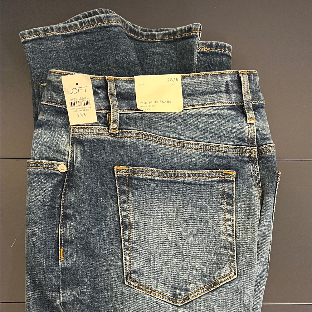LOFT Women's Blue Jeans 28/6 NWT Slim Flare